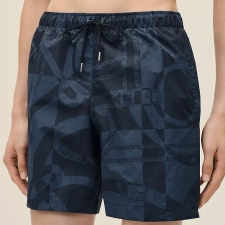 HERMES EPERON D'OR TATTOO" SWIM TRUNKS INDIGO