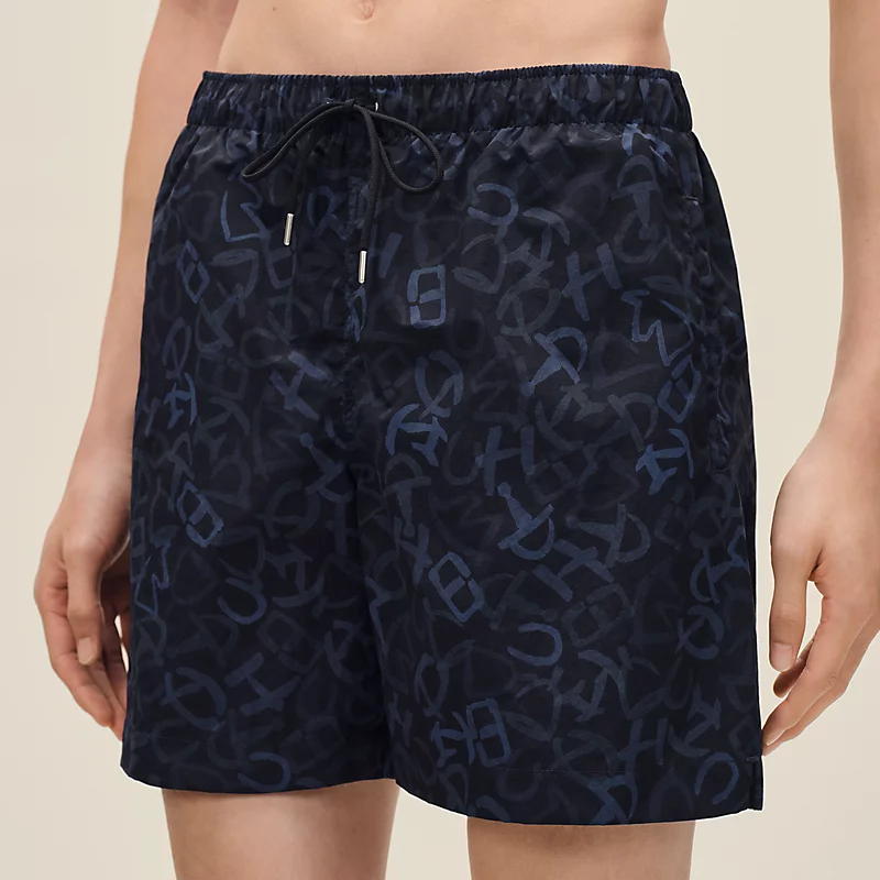 HERMES CALLIGRAPHIE EQUESTRE" SWIM TRUNKS MARINE