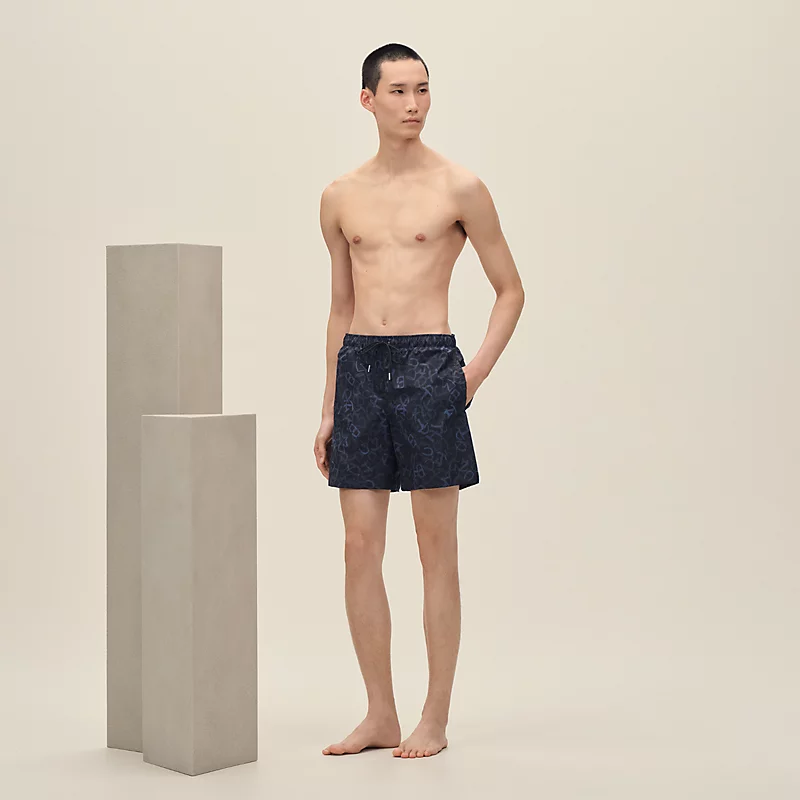 HERMES CALLIGRAPHIE EQUESTRE" SWIM TRUNKS MARINE