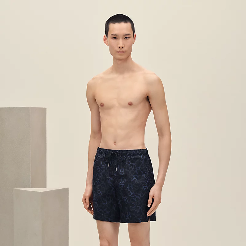 HERMES CALLIGRAPHIE EQUESTRE" SWIM TRUNKS MARINE