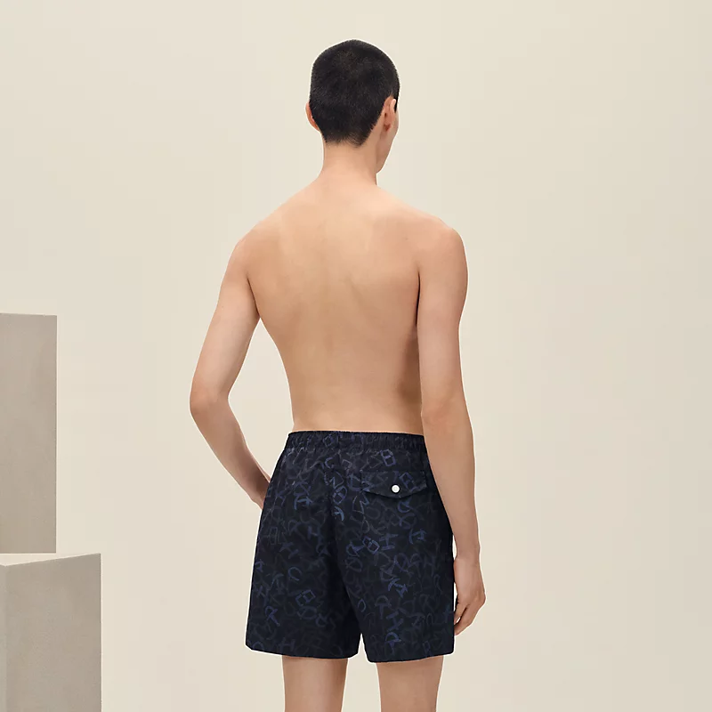 HERMES CALLIGRAPHIE EQUESTRE" SWIM TRUNKS MARINE