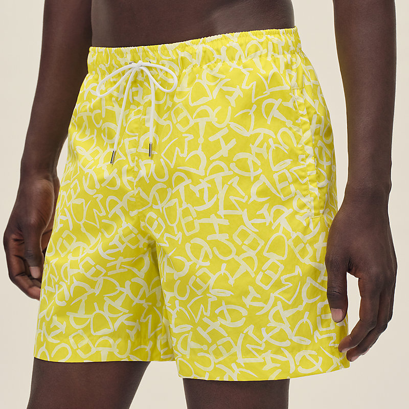 HERMES CALLIGRAPHIE EQUESTRE" SWIM TRUNKS JONQUILLE