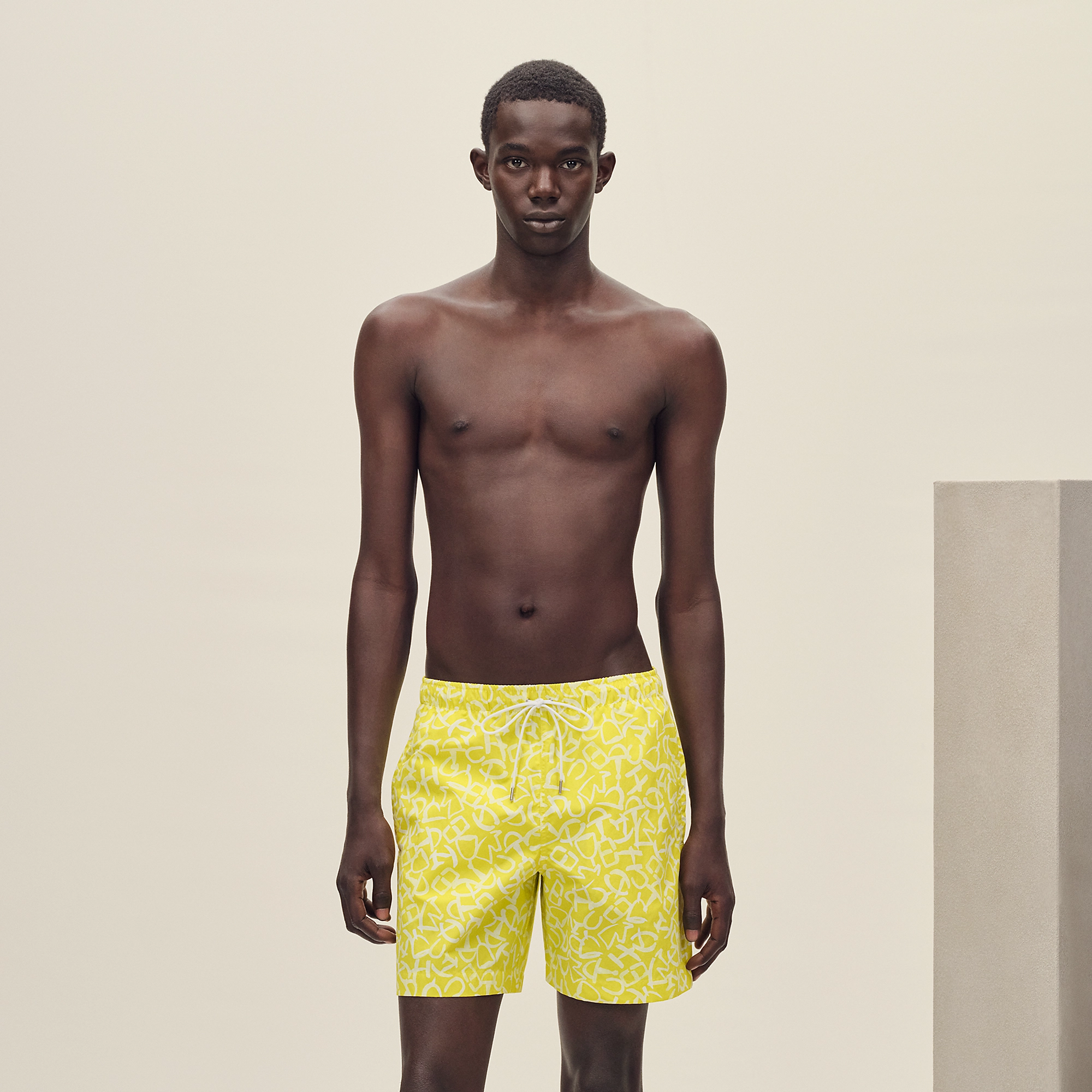 HERMES CALLIGRAPHIE EQUESTRE" SWIM TRUNKS JONQUILLE