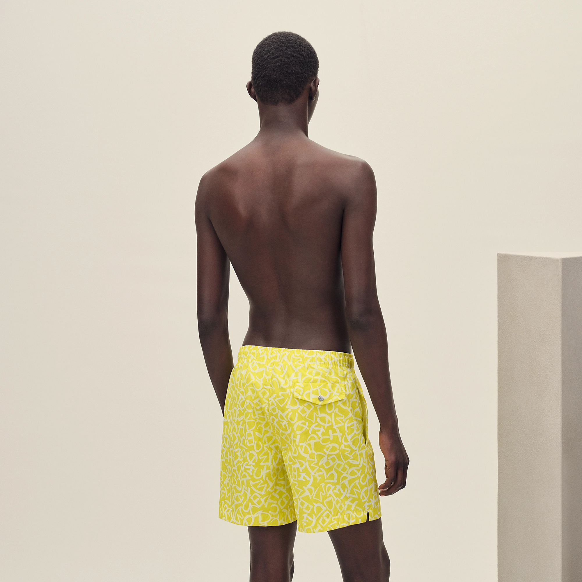 HERMES CALLIGRAPHIE EQUESTRE" SWIM TRUNKS JONQUILLE