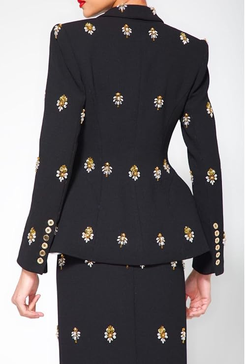 SERGIO HUDSON HAND EMBROIDERED EVENING BLAZER BLACK