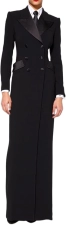 SERGIO HUDSON DOUBLE BREASTED TUXEDO GOWN  BLACK
