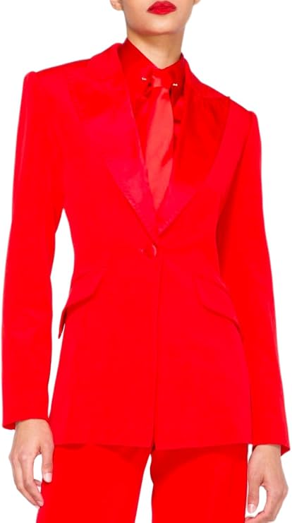 SERGIO HUDSON SILK TUXEDO JACKET CRIMSON