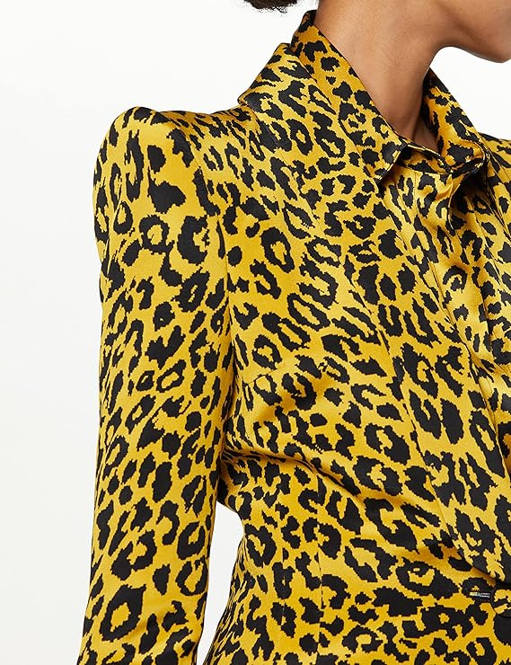 SERGIO HUDSON SINGLE BREAST SHAWL COLLAR BLAZER LEOPARD