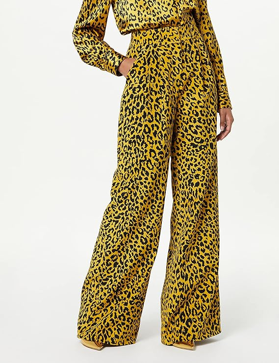 SERGIO HUDSON LEOPARD WIDE LEG TROUSER LEOPARD