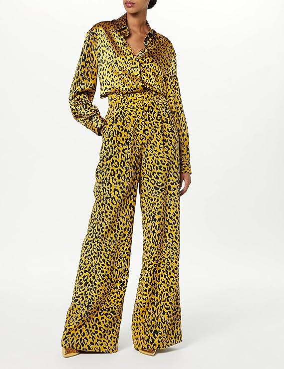SERGIO HUDSON LEOPARD WIDE LEG TROUSER LEOPARD