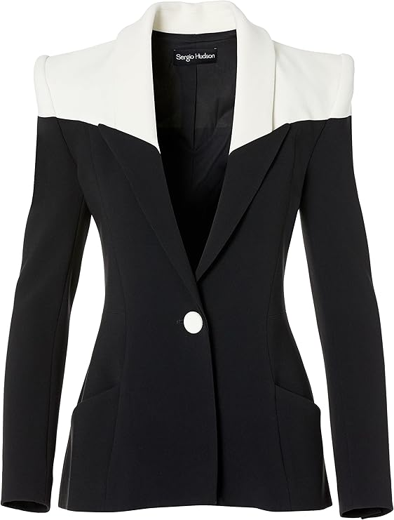 SERGIO HUDSON SPECTATOR BLAZER ONYX & IVORY