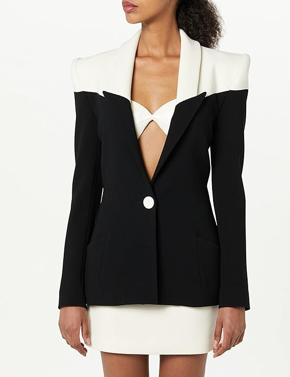 SERGIO HUDSON SPECTATOR BLAZER ONYX & IVORY