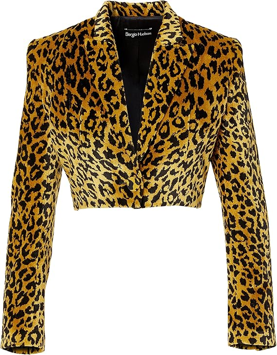 SERGIO HUDSON LEOPARD CROP JACKET  LEOPARD