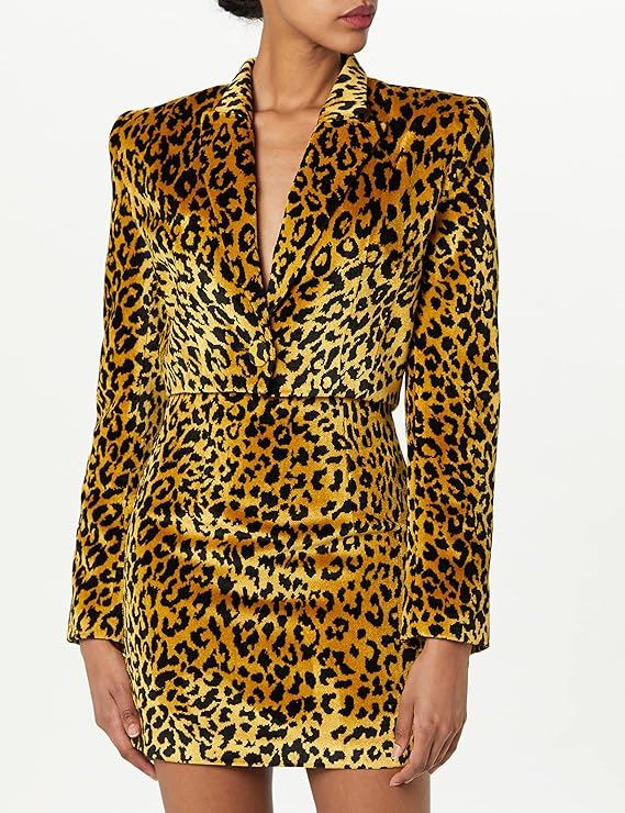 SERGIO HUDSON LEOPARD CROP JACKET  LEOPARD