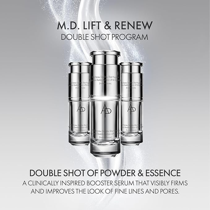 AMOREPACIFIC AP BEAUTY (BY AMOREPACIFIC) M.D. LIFT & RENEW DOUBLE SHOT PROGRAM (0.3 OZ.+0.03 OZ.) X 3, REJUVENATING BOOSTER SYSTEM, MOISTURE BARRIER REPAIR, ELASTICITY ENHANCEMENT, ANTI-AGING