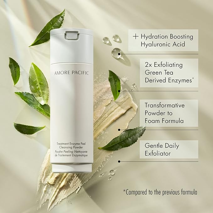 AMOREPACIFIC TREATMENT ENZYME PEEL CLEANSING POWDER | KOREAN GENTLE DAILY EXFOLIATOR WITH HYALURONIC ACID AND GREEN TEA ENZYMES, 1.9 OZ.
