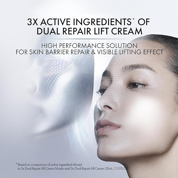 AMOREPACIFIC AP BEAUTY (BY AMOREPACIFIC) M.D. DUAL REPAIR LIFT CREAM MASK 5 PACK, LIFTING SHEET MASK, MOISTURE BARRIER STRENGTHENING AND FIRMING, HYDRATION BOOST, ANTI-AGING, LUXURY SKINCARE