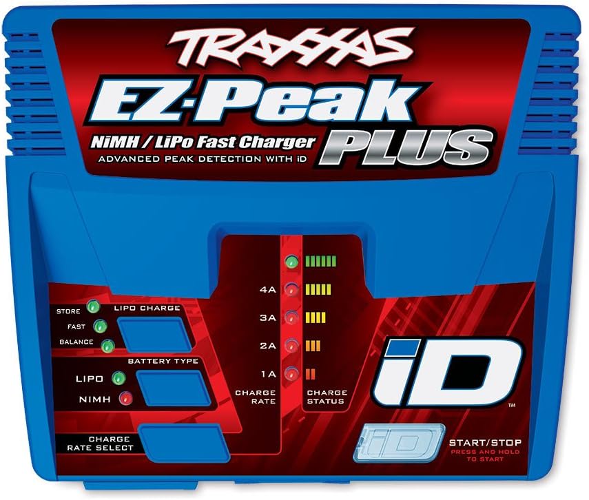 TRAXXAS 2970 EZ-PEAK PLUS 4A FAST CHARGER WITH AUTO ID FOR NIMH LIPO RC BATTERIES