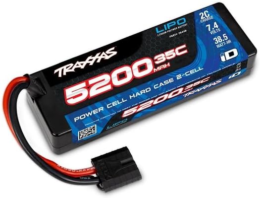 TRAXXAS 2844R POWER CELL 7.4V 2S LIPO BATTERY 5200MAH 35C HARD CASE FOR RC CARS