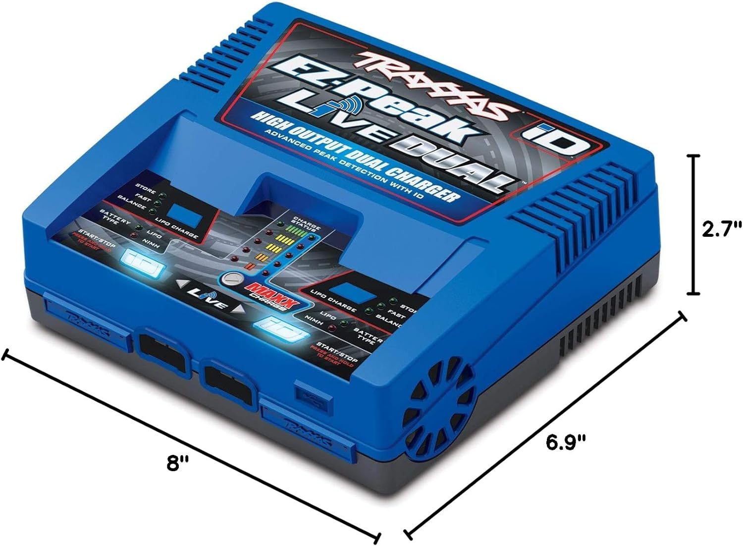 TRAXXAS EZ-PEAK LIVE DUAL 200W MULTI-CHEMISTRY BATTERY CHARGER WITH ID BLUE 2973