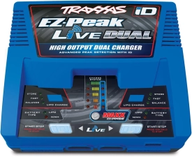 TRAXXAS EZ-PEAK LIVE DUAL 200W MULTI-CHEMISTRY BATTERY CHARGER WITH ID BLUE 2973