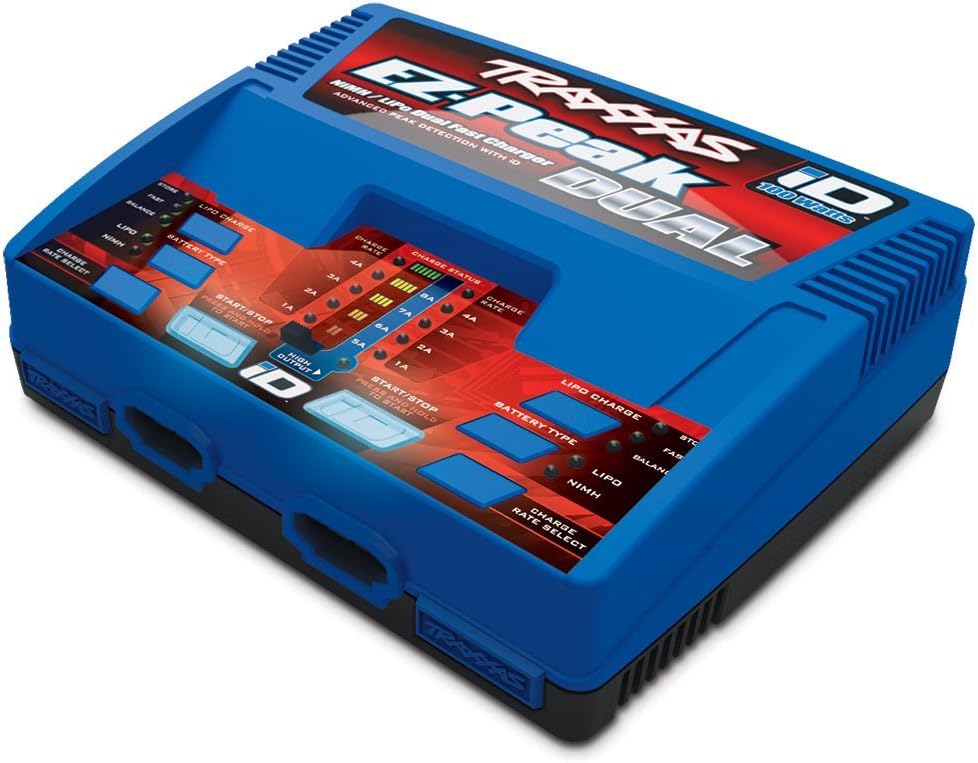 TRAXXAS 2972 EZ-PEAK PLUS 100W DUAL NIMH LIPO BATTERY CHARGER WITH ID SYSTEM