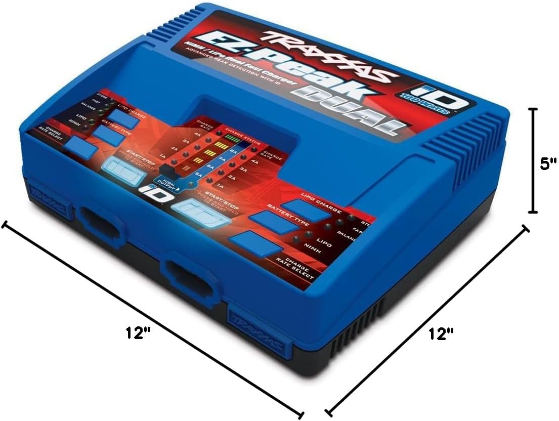 TRAXXAS 2972 EZ-PEAK PLUS 100W DUAL NIMH LIPO BATTERY CHARGER WITH ID SYSTEM