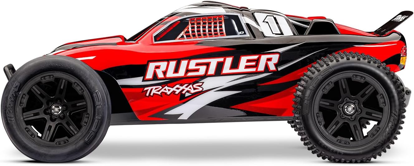 TRAXXAS RUSTLER 2WD RC TRUCK WITH XL-5 ESC AND BATTERY - RED
