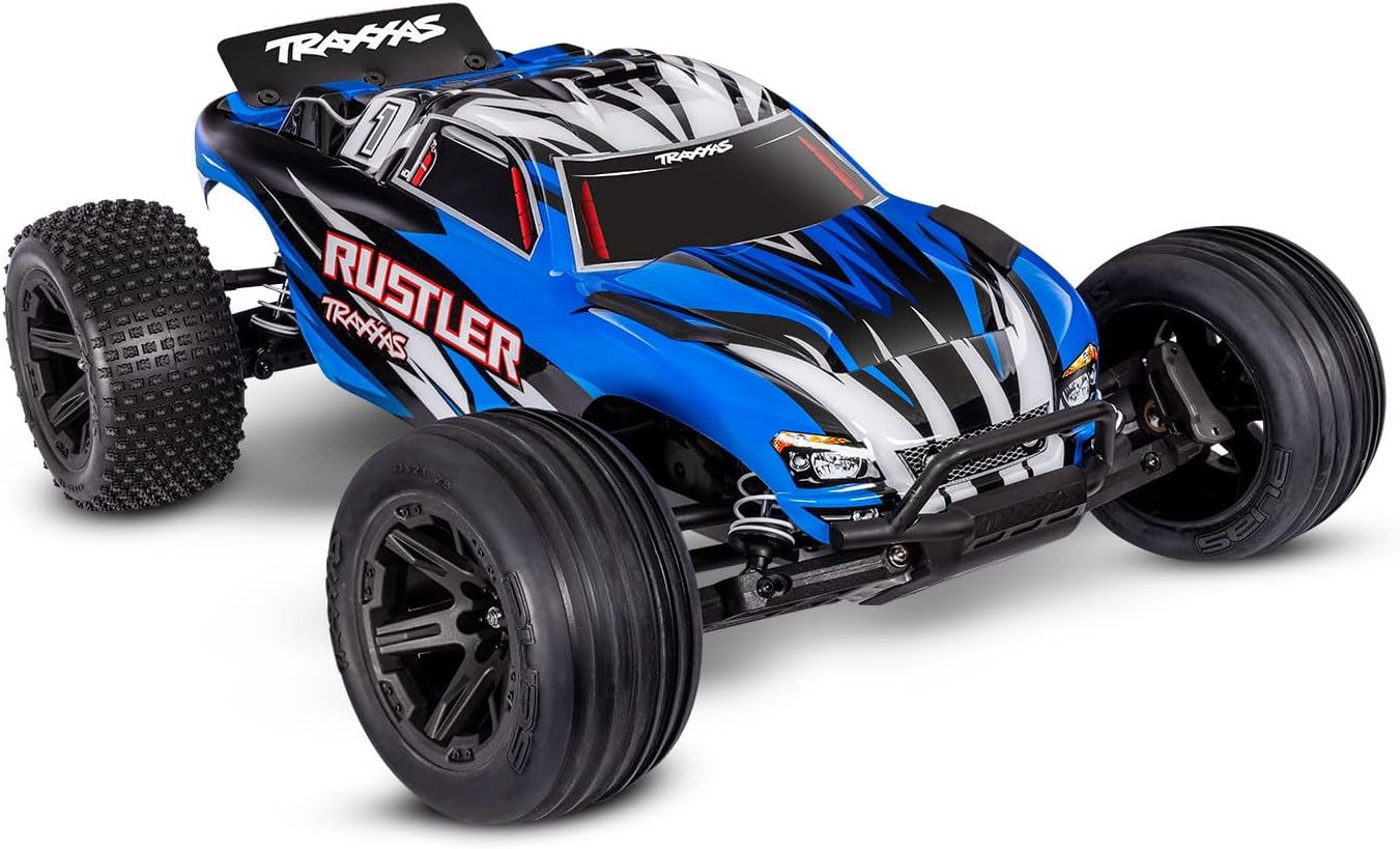TRAXXAS RUSTLER 2WD RC TRUCK WITH XL-5 ESC AND BATTERY - BLUE