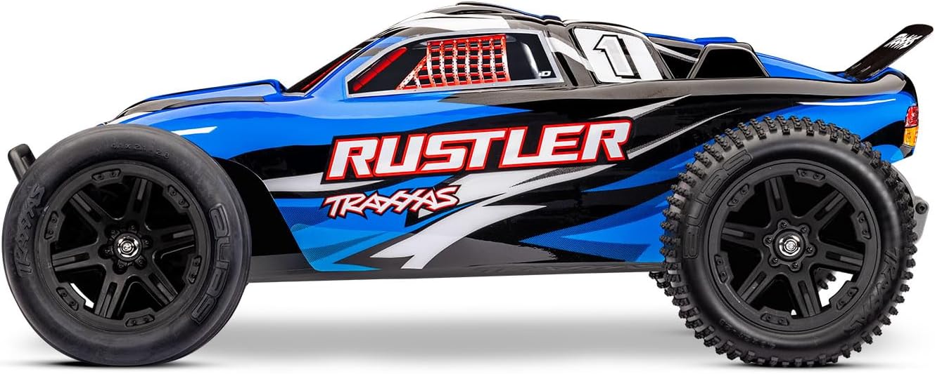 TRAXXAS RUSTLER 2WD RC TRUCK WITH XL-5 ESC AND BATTERY - BLUE