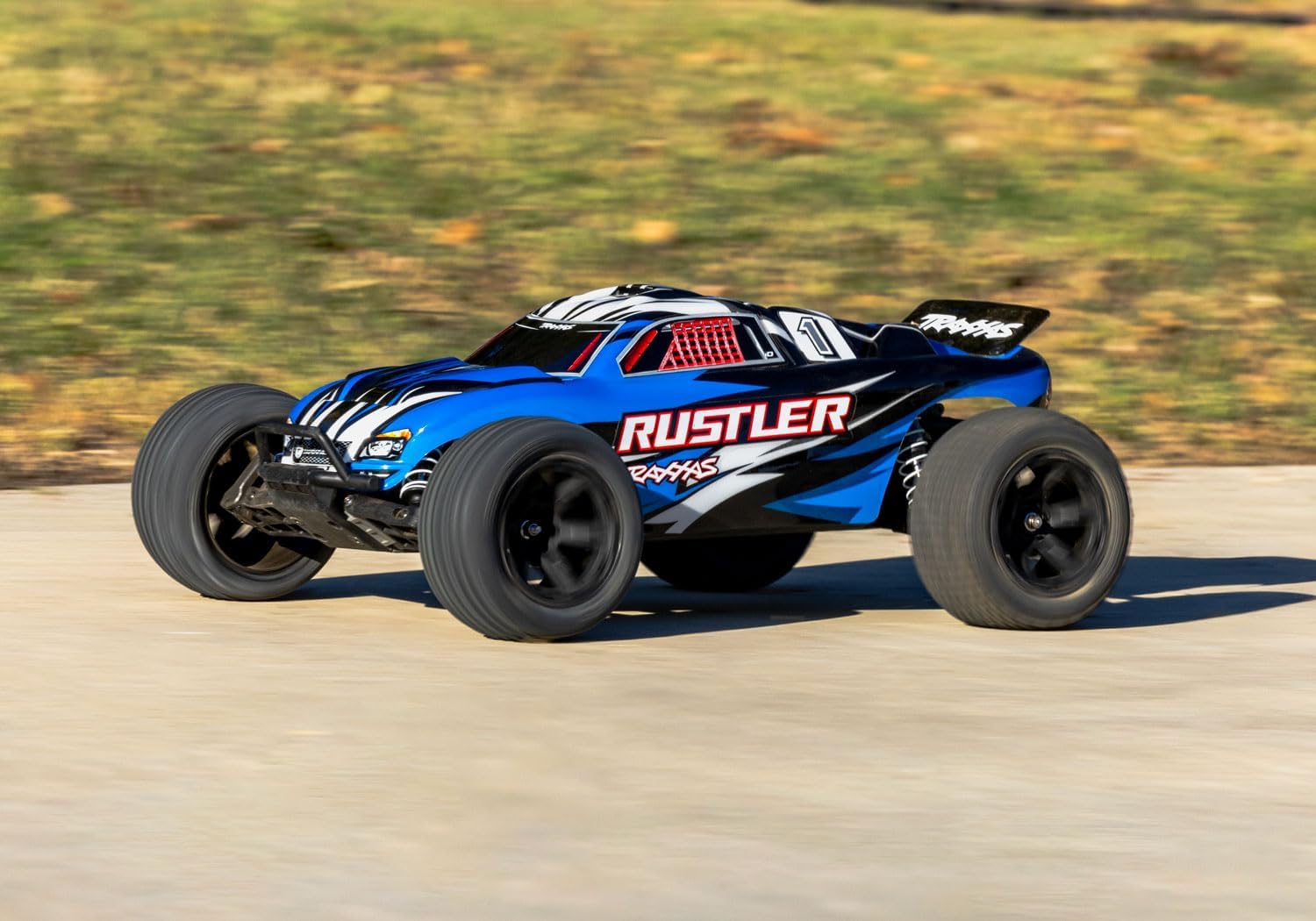 TRAXXAS RUSTLER 2WD RC TRUCK WITH XL-5 ESC AND BATTERY - BLUE