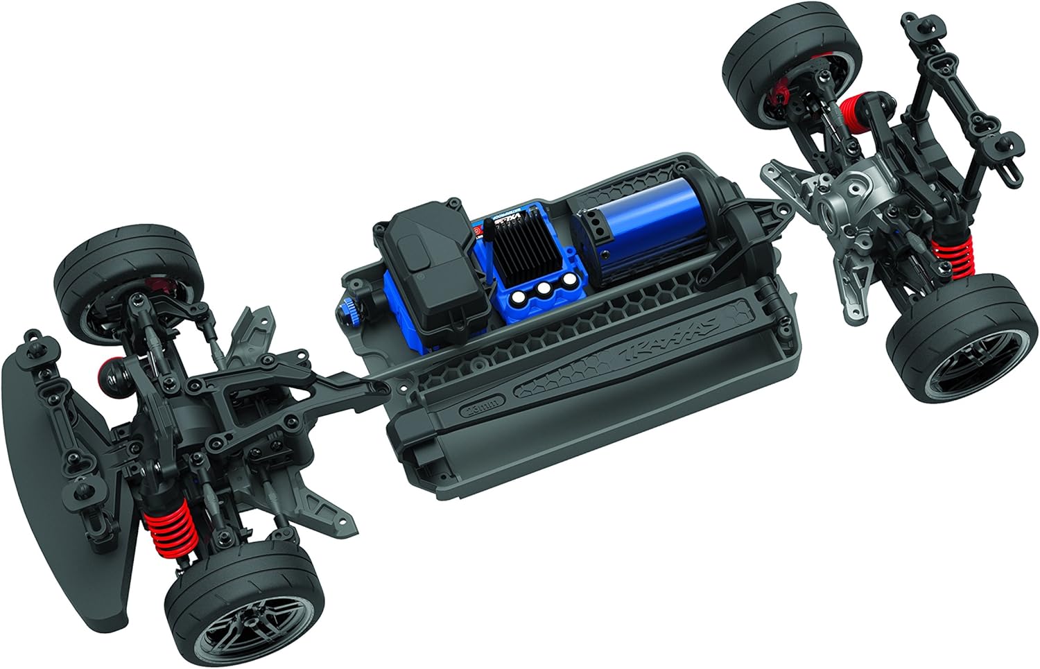 TRAXXAS 83076-4 1 10 ELECTRIC AWD BRUSHLESS 4-TEC 2.0 VXL RC RACE CAR CHASSIS WITH TQI RADIO
