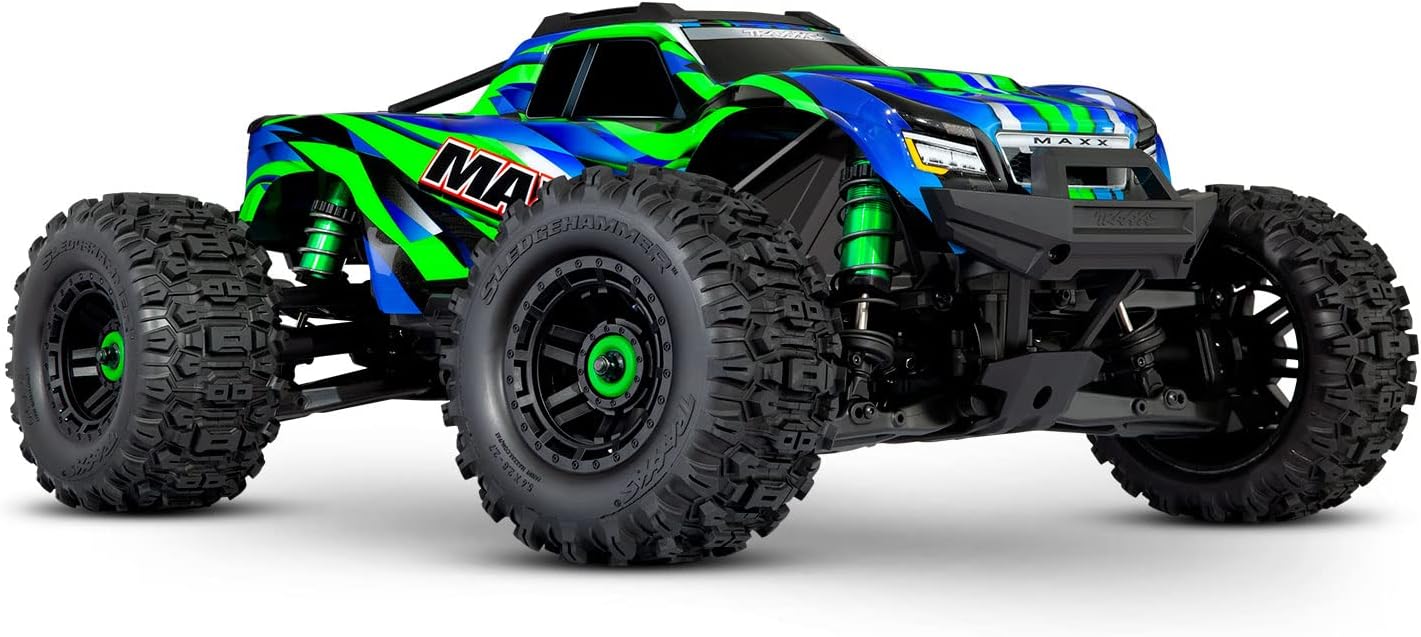 TRAXXAS MAXX WIDE GREEN 1 10 4WD MONSTER TRUCK RC CAR RTR 2.4GHZ RADIO CONTROL MODEL