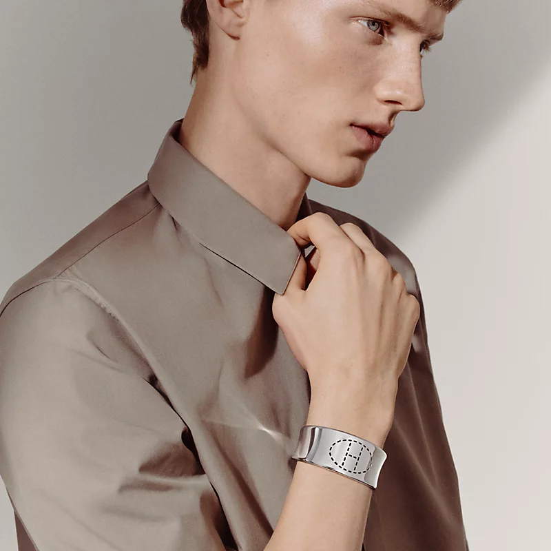 HERMES POINT SELLIER CUFF BRACELET, SMALL MODEL