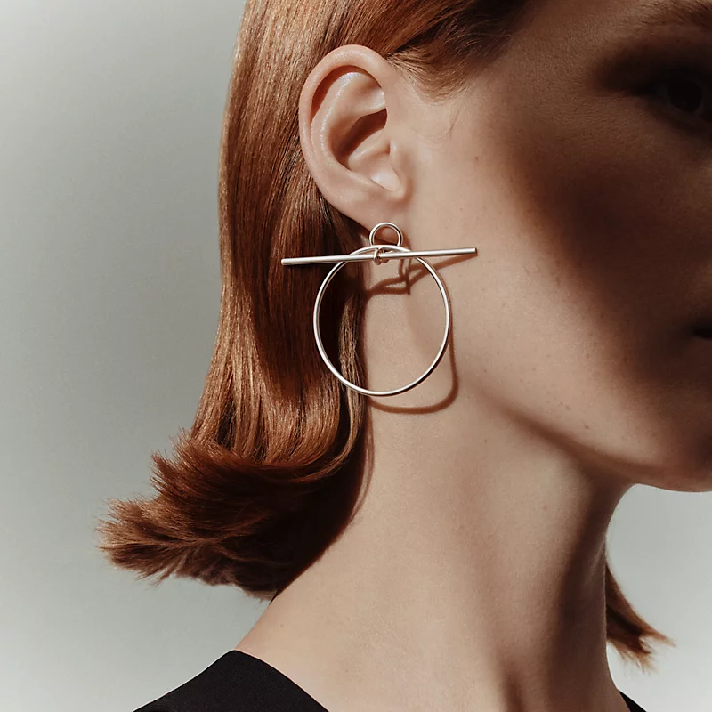 HERMES LOOP EARRINGS, MEDIUM MODEL