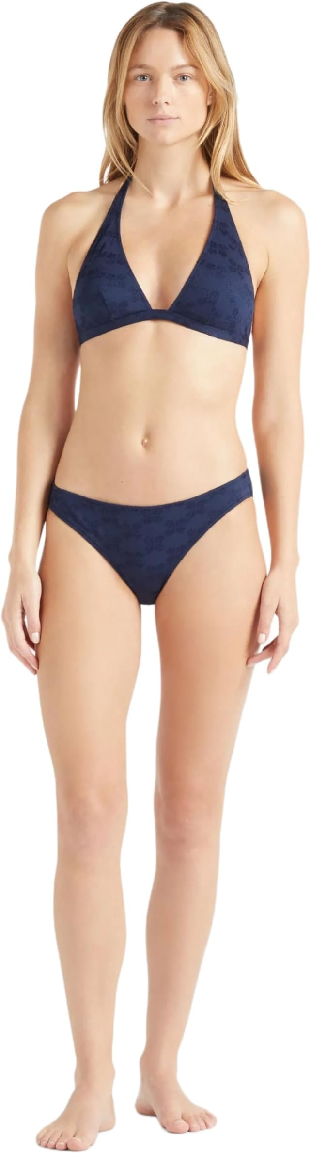 VILEBREQUIN HALTER BIKINI TOP TURTLE MONOGRAM BLUE