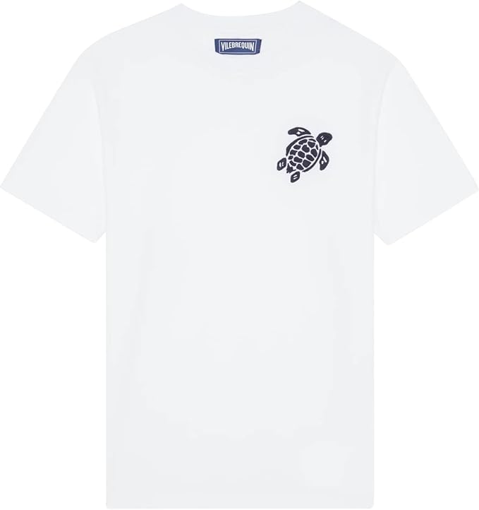 VILEBREQUIN ORGANIC COTTON T-SHIRT BIG TURTLE EMBROIDERY WHITE