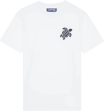 VILEBREQUIN ORGANIC COTTON T-SHIRT BIG TURTLE EMBROIDERY WHITE