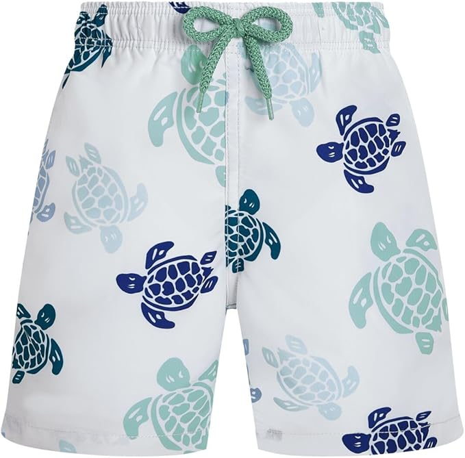 VILEBREQUIN BOYS SWIM SHORTS TORTUES MULTICOLORES  BLANC