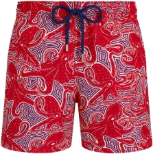 VILEBREQUIN MEN SWIM SHORTS HYPNOCTOPUS COQUELICOT