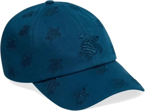 VILEBREQUIN EMBROIDERED CAP TURTLES ALL OVER PEACOCK