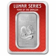 APMEX  1 OZ SILVER BAR - 2024 APMEX YEAR OF THE DRAGON (TEP, SERIES 2)