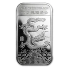 APMEX 1 OZ SILVER BAR - APMEX (2012 YEAR OF THE DRAGON)