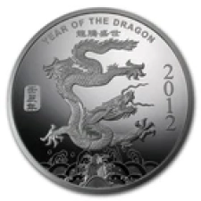 APMEX 1 OZ SILVER ROUND - APMEX (2012 YEAR OF THE DRAGON)