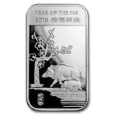 APMEX 1 OZ SILVER BAR - APMEX (2019 YEAR OF THE PIG)