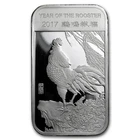 APMEX 1 OZ SILVER BAR - APMEX (2017 YEAR OF THE ROOSTER)