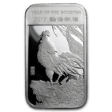 APMEX 1 OZ SILVER BAR - APMEX (2017 YEAR OF THE ROOSTER)