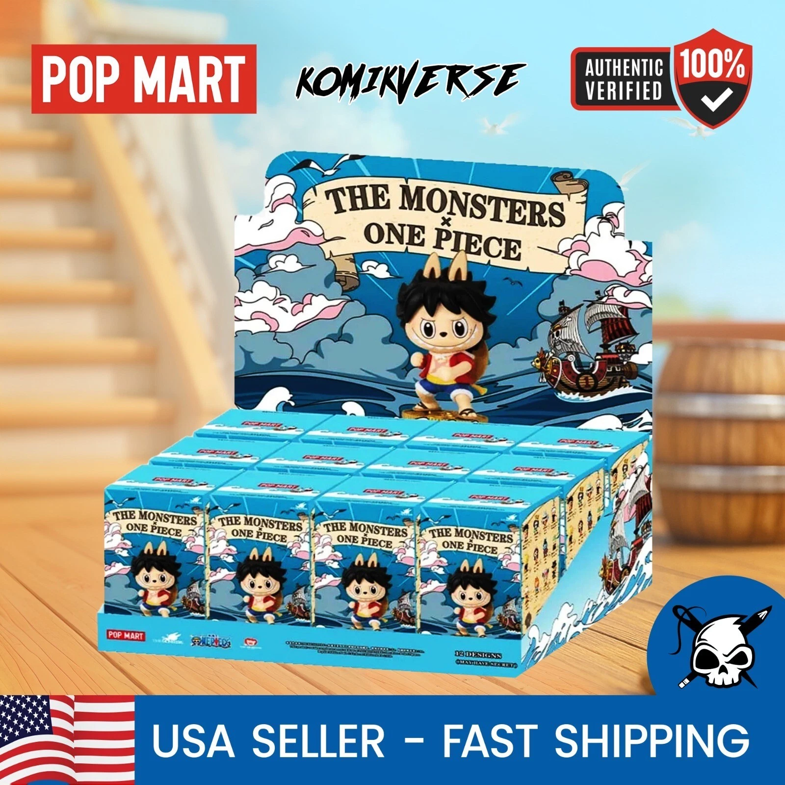 LABUBU  AUTHENTIC POP MART LABUBU THE MONSTERS X ONE PIECE SERIES (COMPLETE SET)