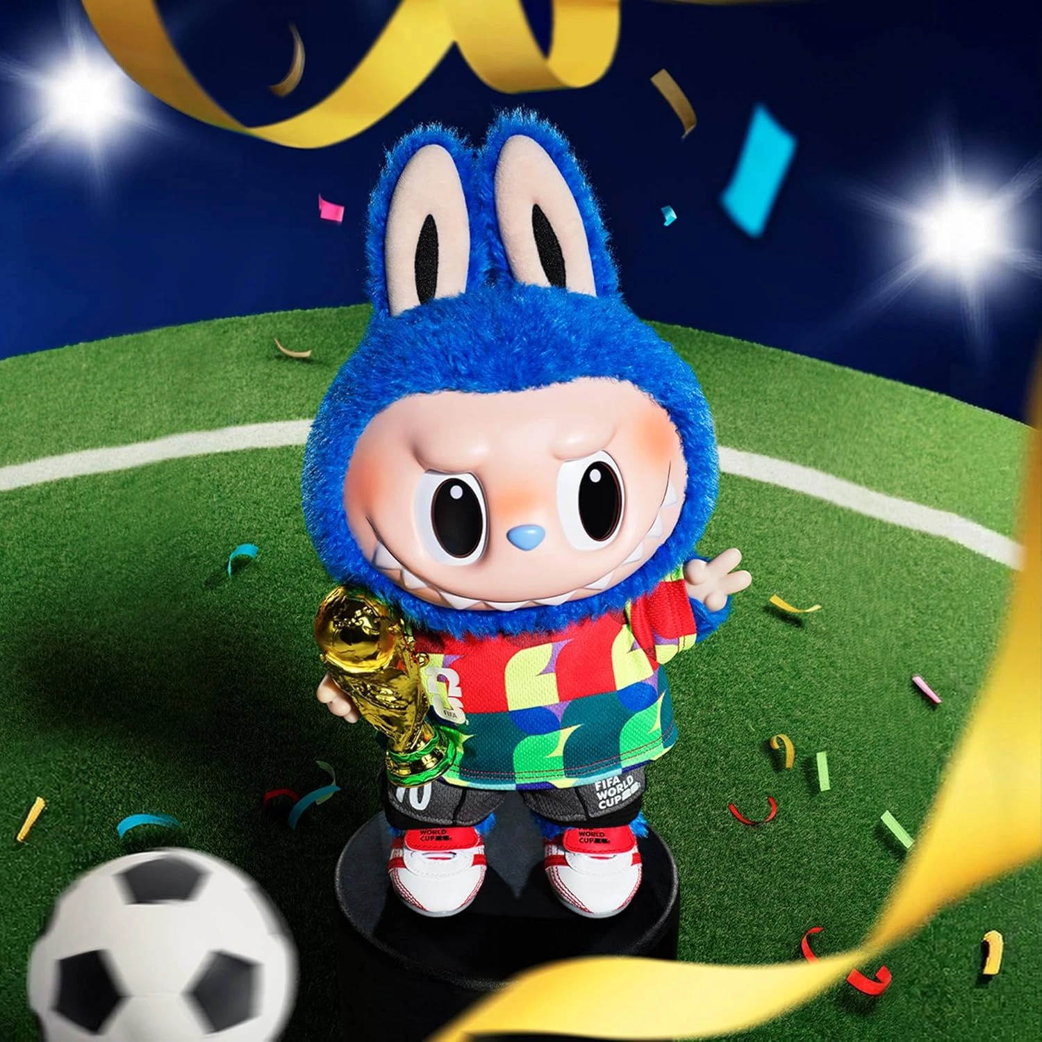 LABUBU THE MONSTERS × FIFA SERIES - CATCH THE WIN VINYL PLUSH DOLL, BIG LABUBU WITH FIF