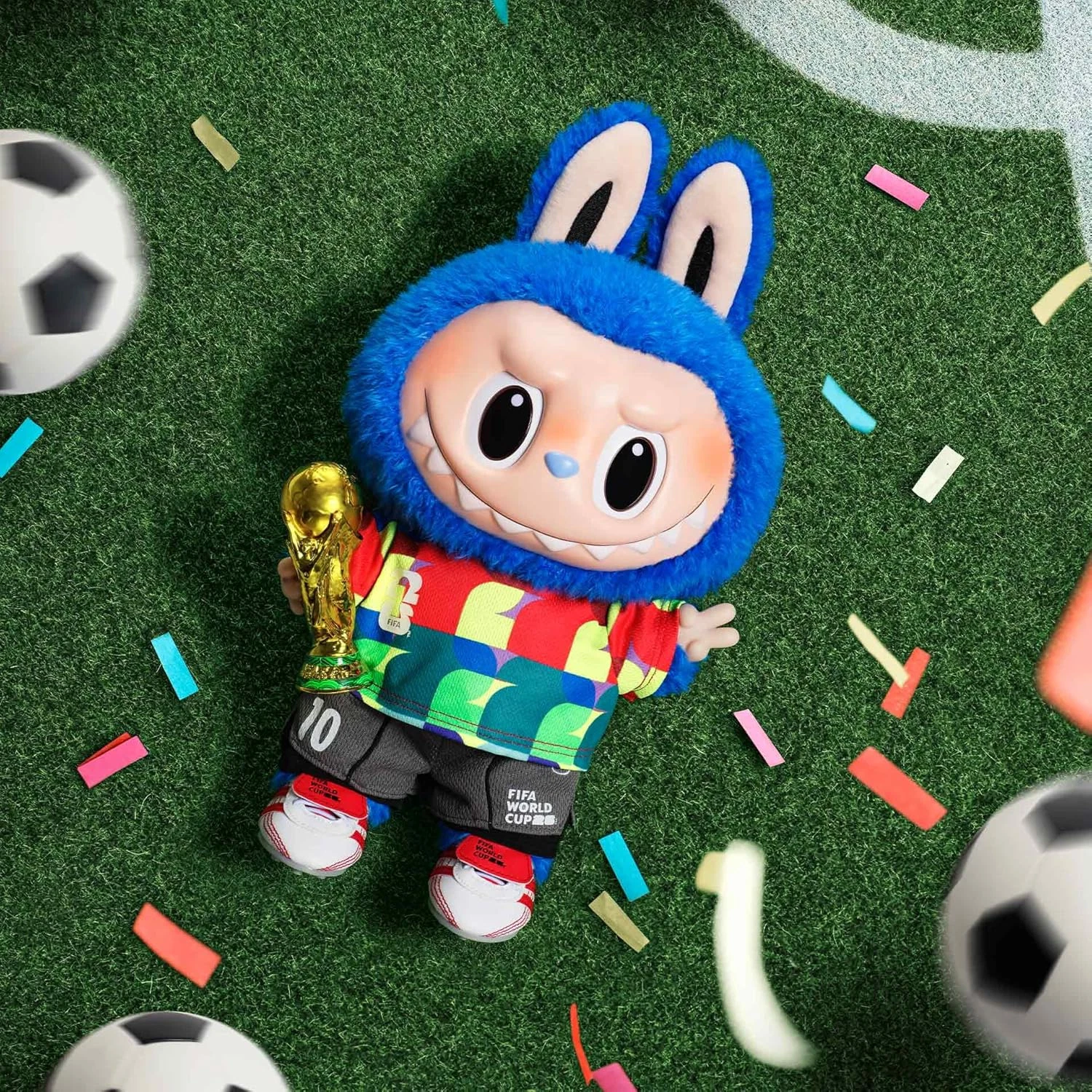 LABUBU THE MONSTERS × FIFA SERIES - CATCH THE WIN VINYL PLUSH DOLL, BIG LABUBU WITH FIF